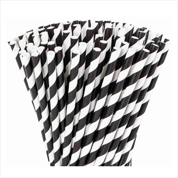 Pitillos Biodegradables Espiral Negros